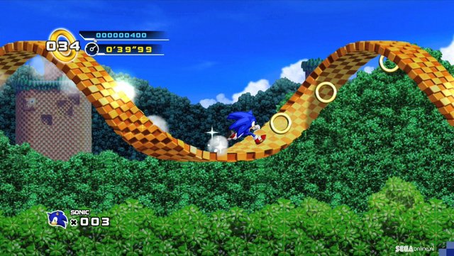 Loop-de-loops in Sonic the Hedgehog 4.